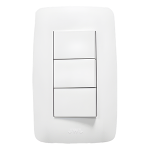 JWJ JTL-C7309 – Apagador Triple Sencillo de 10 A/ 127 V CA ~ 60 Hz / Color Blanco.