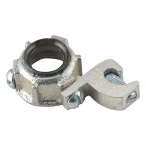 RACO HUB-1216 – Conector para Conduit Rígido IMC / 1 1/2 in (38.1 mm) / Hierro Maleable / Conexión a Tierra #4 Trenzado / UL y CSA