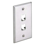 PANDUIT CFP2SY – Placa de Pared Vertical / Acero Inoxidable Grado 304 / 2 Puertos Mini-Com / 2.75 x 4.5 pulgadas