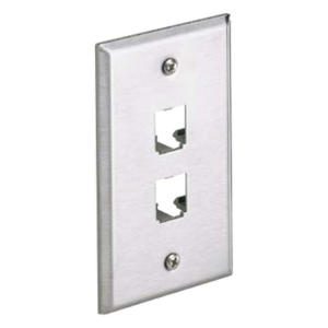 PANDUIT CFP2SY – Placa de Pared Vertical / Acero Inoxidable Grado 304 / 2 Puertos Mini-Com / 2.75 x 4.5 pulgadas