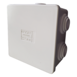 GEWISS GW-44-003 – Caja Estanca de Derivación / 6 Entradas Ø23 mm / IP44 / IK07 / 80×80×40 mm / Tapa a Presión / Libre de Halógenos