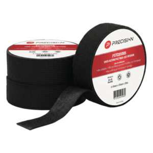 PRECISION PST-C050-05 – Cinta Automotriz de Fieltro PET / Espesor 0.28 mm / Ancho 19 mm / 18 m (59.1 ft) / Anti-Abrasión / Negro