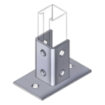 ANCLO ANC-HN01 – Base de Montaje Cuadrada / 4 Perforaciones / Acero Galvanizado / Perfil Sencillo Industrial