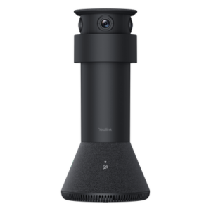 YEALINK M-TOWER – Cámara de Videoconferencia / Triple Cámara 8MP 4K / Cobertura 360° / Audio Inteligente 6+1 Micrófonos / Alcance de Voz 6 m (19.7 ft) / Diseño Cilíndrico Compacto