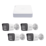 HIKVISION KIPCV2M/4B – Kit de Videovigilancia IP / 2 Megapixel / NVR 4 Canales PoE / 4 Cámaras Bala / ColorVu Lite / Audio Integrado