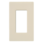 LUTRON ELECTRONICS CW1-LA – Placa de Pared / 1 Gang / Screwless / Apertura Designer / Acabado Brillante Almendra Claro / Perfil 7.6 mm