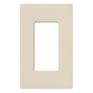 LUTRON ELECTRONICS CW1-LA – Placa de Pared / 1 Gang / Screwless / Apertura Designer / Acabado Brillante Almendra Claro / Perfil 7.6 mm