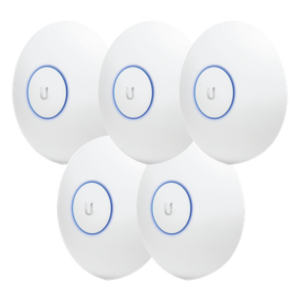 UBIQUITI UAP-AC-LR-5 – Paquete de 5 Access Point UniFi de largo alcance, Doble banda 802.11ac MIMO2X2 para interior, PoE 802.3af, soporta 250 clientes, hasta 867 Mbps, Los equipos no incluyen poe se sugiere comprar aparte el  modelo POE-24-12W-G