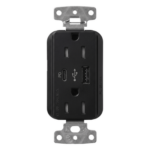 LUTRON ELECTRONICS SCR15ACTRMN – Receptáculo con USB / 15 A 125 V~ / Power Delivery 55 W / USB-A y USB-C / Tamper Resistant / Acabado Satinado Midnight