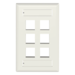PANDUIT NK6FIWY – Placa de Pared Vertical / 6 Puertos Keystone / Blanco Mate / 2.75 x 4.5 pulg.