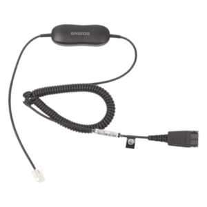 JABRA GN-1200-C – Cable QD a RJ-9 / Conexión Universal Auricular-Teléfono / 8 Posiciones de Ajuste / Diseño Enroscado Profesional