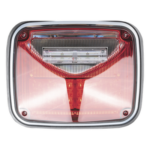 EPCOM INDUSTRIAL SIGNALING XLTE1755R – Luz de Advertencia LED / 8 X 6" / Color Rojo / Luz de Trabajo Blanca 12 W / 11 Patrones de Destello / IP67 / 12-30 VCC