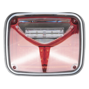 EPCOM INDUSTRIAL SIGNALING XLTE1755R – Luz de Advertencia LED / 8 X 6" / Color Rojo / Luz de Trabajo Blanca 12 W / 11 Patrones de Destello / IP67 / 12-30 VCC