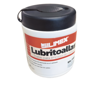 SILIMEX LUBRITOALLAS30 – Lubritoallas para Cables / Doble Textura Rugosa y Suave / pH Neutro 7.0 / Secado Rápido / Envase Dispensador 30 Piezas