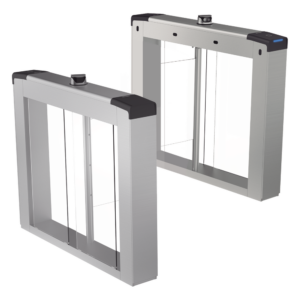 HIKVISION DS-K6B221TMX-LR – Torniquete Swing Bidireccional / Reconocimiento Facial 100,000 Rostros / Lector Mifare 200,000 Tarjetas / 5,000,000 MCBF / 4 Sensores dToF / Paso 20-60 Personas/min / Carril 65 o 90 cm (25.6 o 35.4 in) / Wi-Fi AP y RJ45