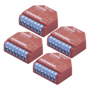 SHELLY SHELLYPLUS1PMK4 – KIT de 4 piezas Relevador inalámbrico inteligente 16A, 110-230 V, medición de consumo, compatible con asistente de voz Alexa, Google Home