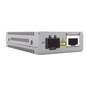 ALLIED TELESIS AT-MMC10GT/SP-960 – Convertidor de medios SFP+ a 10G RJ45 / Baja latencia 802.1Q / Paquetes jumbo 10 KB / Diseño compacto / Alimentación 12 VCC / TAA