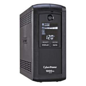 CYBERPOWER CP1000AVRLCDA – UPS de 1000 VA / 600 W / Topología Línea Interactiva / 9 Tomas NEMA 5-15R / AVR / Pantalla LCD / Supresión 1080 J