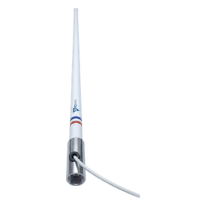 TXPROMARINE TX5101SYS/10M – Antena Marina VHF / Fibra de Vidrio / 156-163 MHz / 6 dBi / 2.4 m (7.9 ft) / Cable 10 m (32.8 ft) / Base Acero Inoxidable