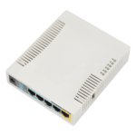 MIKROTIK RB951UI-2HND – RouterBoard / 5 Puertos Fast Ethernet / WiFi 2.4 GHz 802.11b/g/n / 1000 mW / PoE Pasivo Salida / CPU 600 MHz