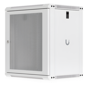 UBIQUITI UACC-RACK-12U-WALL-450-P – Gabinete Rack 12U / Montaje en Pared / Profundidad 450 mm (17.7") / Puerta Perforada / Ventilación Integrada 50 dB(A) / Paneles con Llave