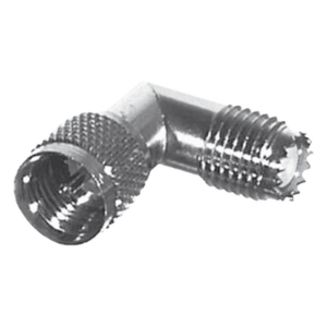 RF INDUSTRIES,LTD RFU-630 – Adaptador en Ángulo Recto / Mini-UHF Macho a Hembra / Ingleteado / Níquel / Oro / Teflón