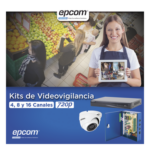 EPCOM PROFESSIONAL KEVTX8T8EW – Cámara Turret / 2 MP 1080p / IR 20 m (65.6 ft) / Lente 2.8 mm / 103° / Exterior IP66 / Starlight / Audio por Coaxitron / Up the Coax / Compatibilidad 5 Tecnologías / Carcasa Metálica / Fuente Multitensión 12-15 Vcc / Transceptores UTP Pasivos / Kit Completo 8 Canales