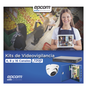 EPCOM PROFESSIONAL KEVTX8T8EW – Cámara Turret / 2 MP 1080p / IR 20 m (65.6 ft) / Lente 2.8 mm / 103° / Exterior IP66 / Starlight / Audio por Coaxitron / Up the Coax / Compatibilidad 5 Tecnologías / Carcasa Metálica / Fuente Multitensión 12-15 Vcc / Transceptores UTP Pasivos / Kit Completo 8 Canales
