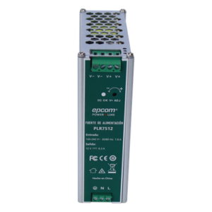 EPCOM POWERLINE PLR-7512 – Fuente de alimentación / Entrada 100-240 Vac / Salida 12 Vcc 6.3 A / 75 W / Montaje en riel DIN / 4.53 x 1.55 x 5.08 pulgadas