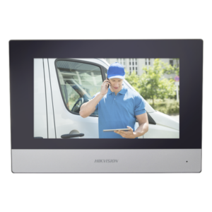 HIKVISION DS-KH6320-WTDE1 – Monitor Híbrido IP WiFi Touch Screen / 7" / Resolución 1024x600 / PoE 802.3af / Audio Bidireccional / 8 Entradas de Alarma / Compatible 4 Hilos Analógicos