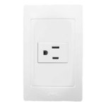 JWJ JTL-B72-22 – Contacto Sencillo / 127 V~ 60 Hz / 15 A / 2P+T / 11.8 x 7.8 x 3 cm / 4.6 x 3.1 x 1.2 in / Blanco