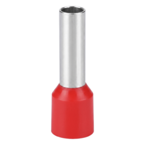 EPCOM POWERLINE E1012 – Conector Ferrule / 6 AWG (10 mm²) / Conductor Latón Estañado / Aislamiento PVC Rojo / 25 Piezas