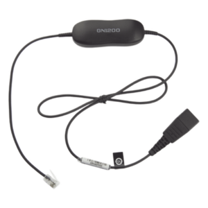 JABRA GN-1200-S – Cable Adaptador de Auricular / Conector QD a RJ-9 / 8 Configuraciones / Amplificación de Micrófono / 80 cm (2.6 ft) o 200 cm (6.6 ft)