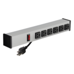 Winsted 30-701 – Toma corriente para rack / 6 terminales / 15A / 120V / Protección contra sobrecargas / UL94-V0 / EIA-310