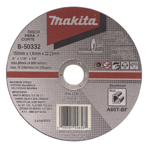MAKITA B-50310 – Disco de corte / Aluminio / 4 1/2 pulgadas (114 mm) / 13,300 RPM / Grano grueso