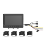 HIKVISION AE-VD2501A-A – Sistema de Monitoreo Vehicular / 4 Cámaras 1080p / Pantalla LCD 7" / IP68 / Grabación Automática / Micro SD 512 GB / Cambio a Reversa