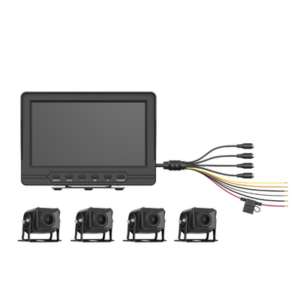 HIKVISION AE-VD2501A-A – Sistema de Monitoreo Vehicular / 4 Cámaras 1080p / Pantalla LCD 7" / IP68 / Grabación Automática / Micro SD 512 GB / Cambio a Reversa