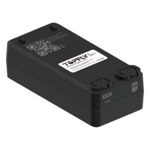 TopFlyTech KNIGHTX100 – Rastreador GPS 4G / Batería Recargable / GNSS BLE Wi-Fi / Botón de Pánico / Sonda de Temperatura Opcional / 91.8 x 43.5 x 29.2 mm