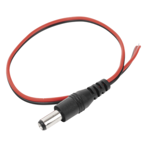 SYSCOM DC-CORD – Cable Pigtail DC / Conector Macho 5.5 x 2.1 mm / Calibre 22AWG / 28.5 cm / Polarizado / 12 VCC