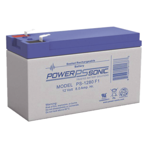 POWER SONIC PS-1280-F1 – Batería de Respaldo AGM/VRLA / 12V / 8 Ah / Terminales F1 / Vida Útil 5 Años / Reconocimiento UL
