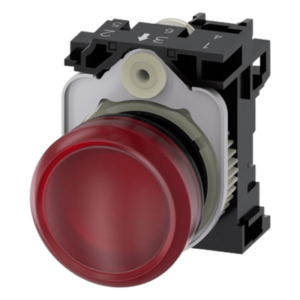 SIEMENS 3SU11036AA201AA0 – Lámpara de Señalización LED / Color Rojo / 110 Vca ±20% / IP69K / Montaje Frontal 22 mm / Resistente a Impactos 15g