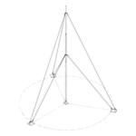 SYSCOM TOWERS KIT-SLM-15 – Mástil Telescópico / 15 m (49.2 ft) / 5 Secciones / Base Galvanizada / Capacidad 5 kg / Kit de Instalación