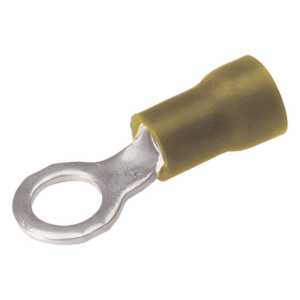 HUBBELL BURNDY HUB-TP-10-516 – Terminal de Anillo / Aislamiento de Vinilo / Tornillo 5/16 in (8 mm) / Calibre 12-10 AWG / Longitud Total 1.03 in (26 mm)