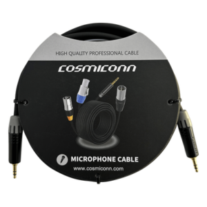 COSMICONN CMC220AS-TP-TP-2-BG1 – Cable de Audio 3.5mm a 3.5mm / Conectores MTP3C-BG Negros / 2m (6.56 ft) / OFC / Doble Blindaje