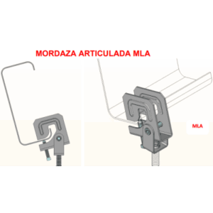 ANCLO ANC-MLA38 – Mordaza articulada ligera / 3/8" (10 mm) / Fijación techos inclinados / Estructuras metálicas