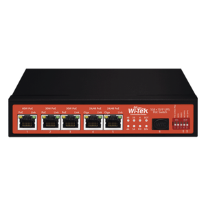 WI-TEK WI-PS306GF-UPS-15A – Controlador Solar de 15A con Switch PoE / 1 Puerto Gigabit PoE 802.3 bt / 2 Puertos PoE 802.3 af/at / 2 Puertos PoE Pasivo 24/48 Vcc / 1 Puerto SFP / No administrable