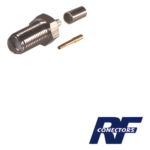 RF INDUSTRIES,LTD RSA-3050-C – Conector Coaxial SMA Hembra / Anillo Plegable / Para Cable RG-58/U / Cuerpo Bronce Niquelado / Contacto Oro / Aislante Teflón