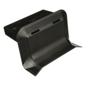 PANDUIT AFR4WTRBL – Accesorio de Conexión a Pared / Canaleta de Piso 4 Vías / PVC Rígido Negro / Carga 907 kg / UL94V-0 / ADA Compliant