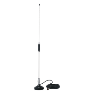TRAM 703 – Antena Móvil CB / Banda Civil 26.960 - 27.400 MHz / Acero Inoxidable / Base Magnética / Cable RG58 5 m / 61 cm (24 in)