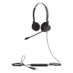 JABRA BIZ-2300-DUO-USB-UC – Auriculares USB / Diadema Binaural / Cancelación de Ruido / PeakStop 118 dB / Brazo FreeSpin 360° / Cable Reforzado